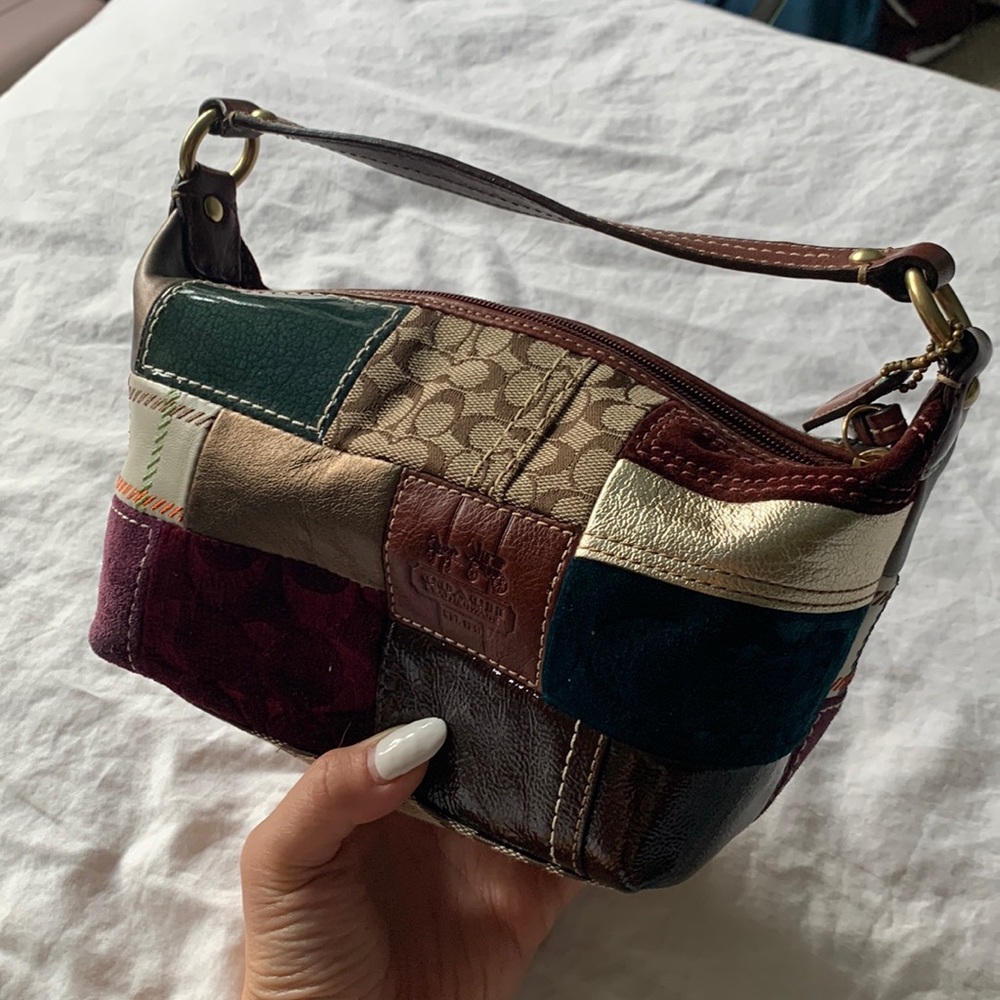 Multicolor Patchwork COACH Handbag, like new!